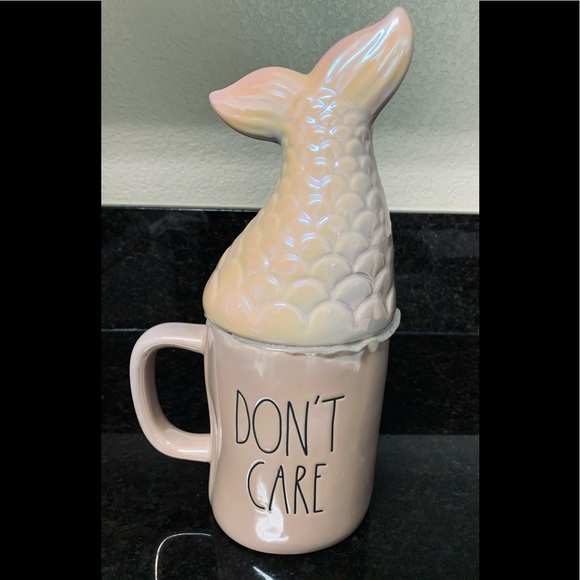 RAE DUNN-Iridescent Mermaid Hair/Don’t Care Topper Mug 🧜🏼‍♀️ - Picture 3 of 3